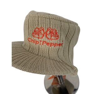 Rare Chip & Pepper Ribbed Knit Khaki Cap Bulldogs VTG Skater Y2K NWT OS 8730